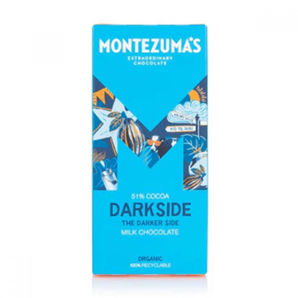 Montezuma's Darkside Milk Chocolate Bar 12 x 90g Candy